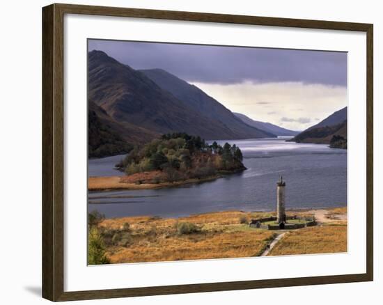 Loch Shiel and Glenfinnan Monument, Argyll, Highland Region, Scotland, United Kingdom, Europe-Patrick Dieudonne-Framed Photographic Print