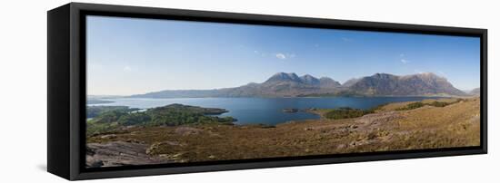 Loch Torridon and Ben Alligin from the Shieldaig to Applecross Road Near Ardheslaig in Wester Ross-Alex Treadway-Framed Stretched Canvas