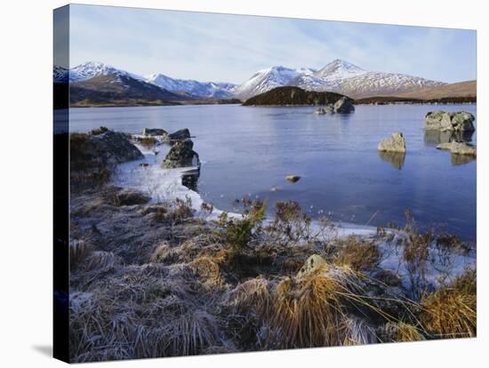 Lochan Na H-Achlaise, Rannoch Moor, Strathclyde, Highlands Region, Scotland, UK, Europe-Kathy Collins-Stretched Canvas