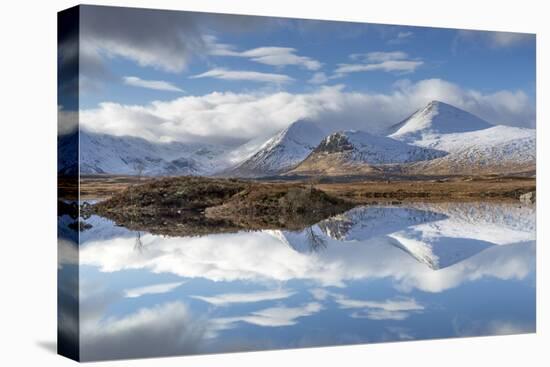 Lochan na Stainge and Black Mount under snow in mid-winter, Argyll and Bute, Scotland-John Potter-Stretched Canvas