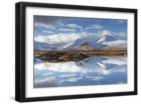 Lochan na Stainge and Black Mount under snow in mid-winter, Argyll and Bute, Scotland-John Potter-Framed Photographic Print