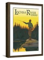 Lochsa River, Idaho - Fly Fishing Scene-Lantern Press-Framed Art Print