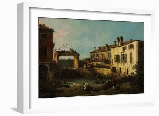 Lock Near Dolo, 1776-Canaletto-Framed Giclee Print