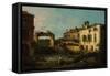 Lock Near Dolo, 1776-Canaletto-Framed Stretched Canvas