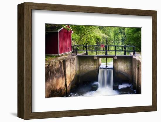 Lock on the D & R Canal, New Jersey-George Oze-Framed Photographic Print