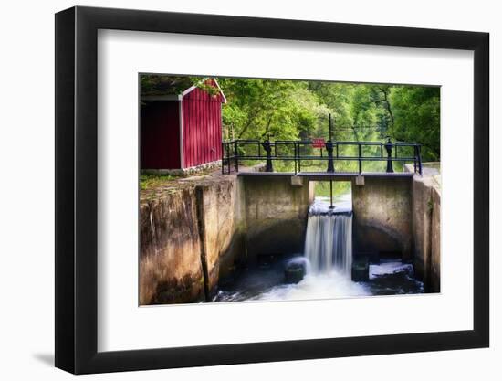 Lock on the D & R Canal, New Jersey-George Oze-Framed Photographic Print