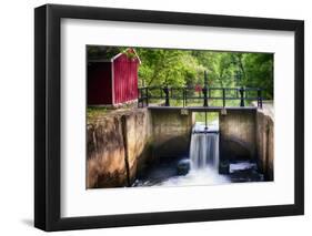 Lock on the D & R Canal, New Jersey-George Oze-Framed Photographic Print