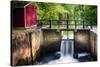 Lock on the D & R Canal, New Jersey-George Oze-Stretched Canvas
