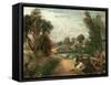 Lock on the Stour-John Constable-Framed Stretched Canvas