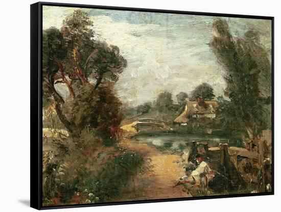 Lock on the Stour-John Constable-Framed Stretched Canvas