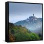 Lock Wernigerode in the First Morning Light, Behind Morning Fog, Saxony-Anhalt-Andreas Vitting-Framed Stretched Canvas