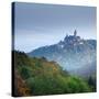 Lock Wernigerode in the First Morning Light, Behind Morning Fog, Saxony-Anhalt-Andreas Vitting-Stretched Canvas