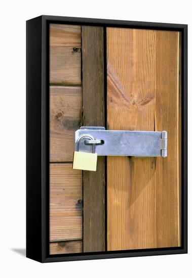 Locked Padlock on Shed-Chris Henderson-Framed Stretched Canvas