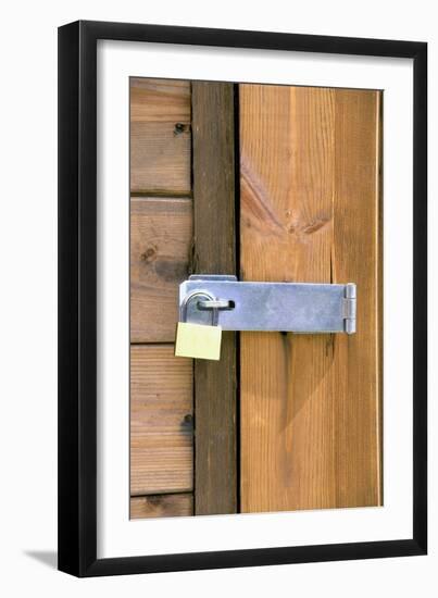 Locked Padlock on Shed-Chris Henderson-Framed Photographic Print