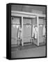 Locker Room for Joe Dimaggio at Yankee Stadium-Anthony Bernato-Framed Stretched Canvas