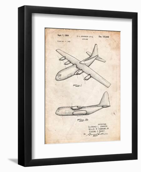 Lockheed C-130 Hercules Airplane Patent-Cole Borders-Framed Art Print