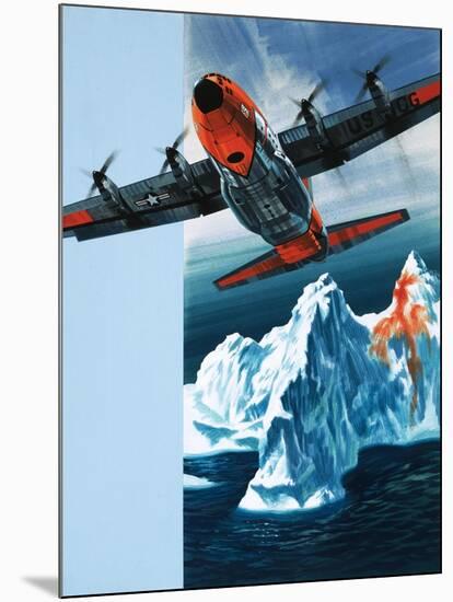 Lockheed Hercules Patrolling Icebergs For the Coast Guard-Wilf Hardy-Mounted Giclee Print