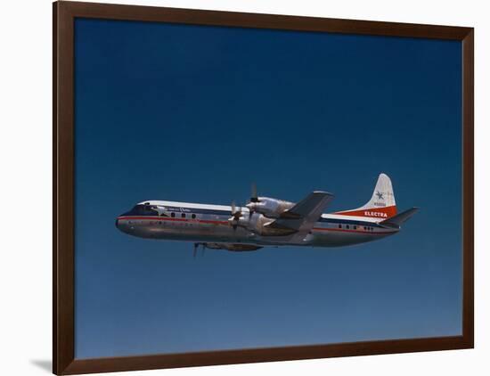 Lockheed L-188 Electra Airplane in Flight-null-Framed Photographic Print