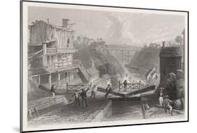 Lockport on the Erie Canal-William Tombleson-Mounted Art Print