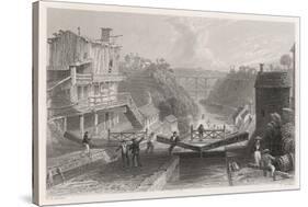 Lockport on the Erie Canal-William Tombleson-Stretched Canvas