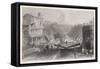 Lockport on the Erie Canal-William Tombleson-Framed Stretched Canvas