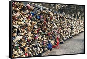 Locks - Eternal Love - The Archeveche Bridge - Paris - France-Philippe Hugonnard-Framed Stretched Canvas