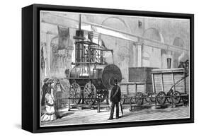 Locomotion, the First Steam Locomotive, at the Railway Jubilee, Darlington, Durham, 19th Century-null-Framed Stretched Canvas