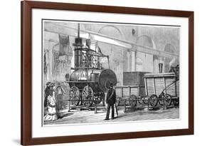 Locomotion, the First Steam Locomotive, at the Railway Jubilee, Darlington, Durham, 19th Century-null-Framed Giclee Print