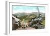 Locomotive at Base of Mt. Washington, New Hampshire-null-Framed Art Print