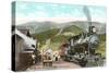 Locomotive at Base of Mt. Washington, New Hampshire-null-Stretched Canvas