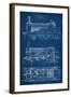 Locomotive Blueprint I-Vision Studio-Framed Art Print
