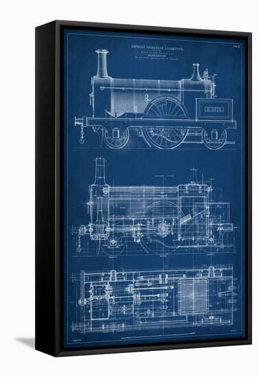 Locomotive Blueprint I-Vision Studio-Framed Stretched Canvas