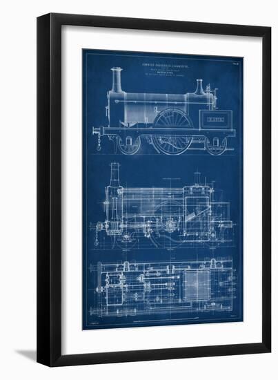 Locomotive Blueprint I-Vision Studio-Framed Art Print