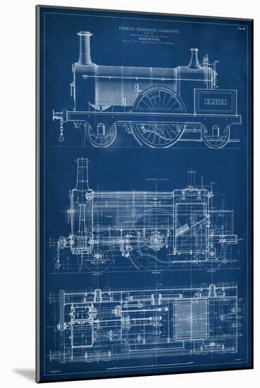 Locomotive Blueprint I-Vision Studio-Mounted Art Print