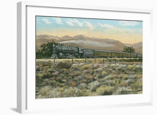 Locomotive by Indian Head Mountain, Arizona-null-Framed Art Print