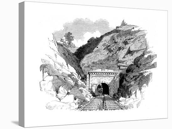 Locomotive Emerging from the Kingwood Tunnel Through the Alleghany Mountains, 1861-null-Stretched Canvas