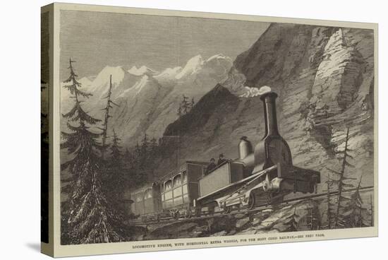 Locomotive Engine, with Horizontal Extra Wheels, for the Mont Cenis Railway-null-Stretched Canvas