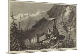Locomotive Engine, with Horizontal Extra Wheels, for the Mont Cenis Railway-null-Mounted Giclee Print