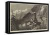 Locomotive Engine, with Horizontal Extra Wheels, for the Mont Cenis Railway-null-Framed Stretched Canvas