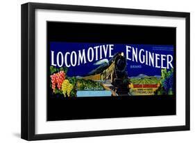 Locomotive Engineer Brand California Grapes-null-Framed Art Print