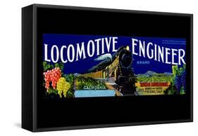 Locomotive Engineer Brand California Grapes-null-Framed Stretched Canvas