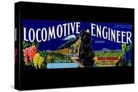 Locomotive Engineer Brand California Grapes-null-Stretched Canvas