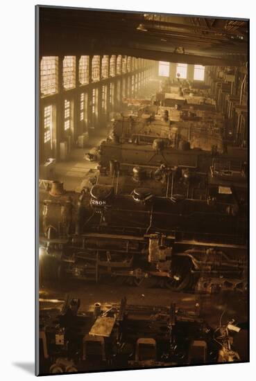 Locomotive Factory Floor-null-Mounted Art Print