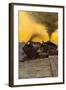 Locomotive Fireman in Coal Car Waving to an Oncoming Train, Early 1900s-null-Framed Giclee Print