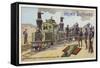 Locomotive for Transporting Siege Weaponry, 1890-null-Framed Stretched Canvas