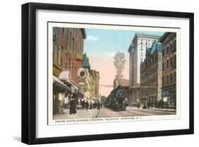 Locomotive going through Syracuse, New York-null-Framed Art Print