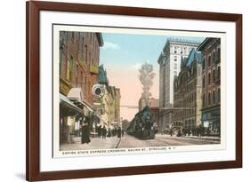 Locomotive going through Syracuse, New York-null-Framed Art Print