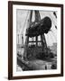 Locomotive Hoisted by Merritt-Chapman-Scott Crane Headed for France to Boost the Postwar Effort-Andreas Feininger-Framed Photographic Print