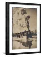 Locomotive in High Water-null-Framed Art Print