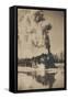 Locomotive in High Water-null-Framed Stretched Canvas